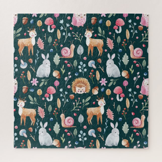 Puzzle Aquarelle Fairy Forest Motif pour enfants (Vertical)