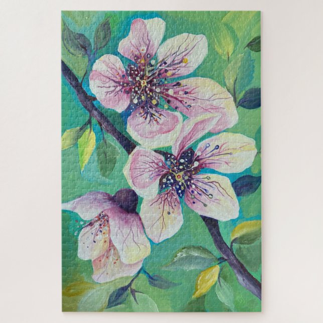 Puzzle Aquarelle Fleur de Cerisier Sakura (Vertical)