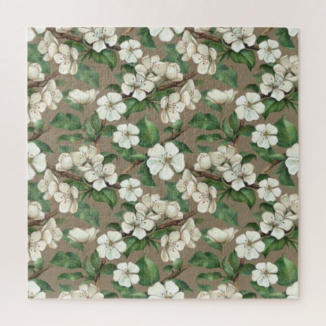 Puzzle Aquarelle Fleurs Apple : Motif Vintage. (Vertical)