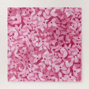 Puzzle Aquarelle fleurs lilas : arrière - plan rose