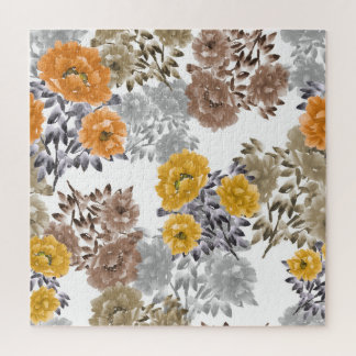 Puzzle Aquarelle florale de pivoine Arrière - plan blanc