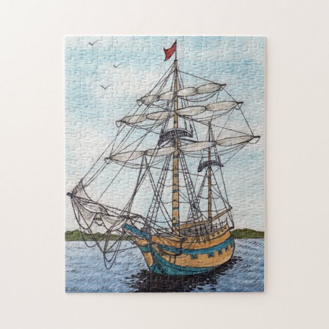 Puzzle Aquarelle grande de bateau (Vertical)