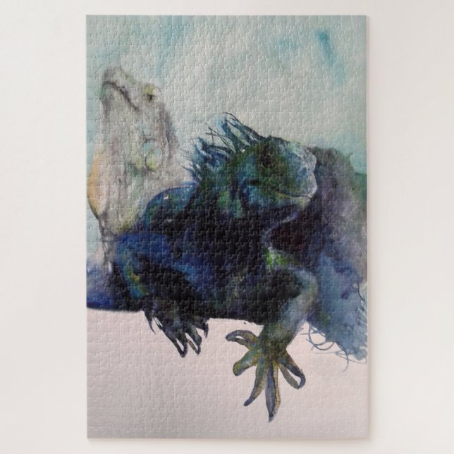 Puzzle aquarelle iguane (Vertical)