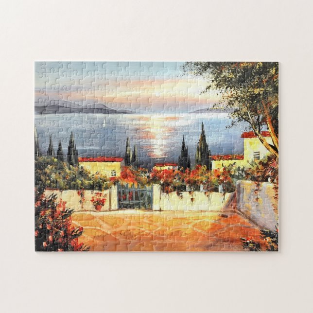 Puzzle Aquarelle Italie été pittoresque (Horizontal)