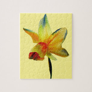 Puzzle Aquarelle jonquille jaune art Fleur de printemps