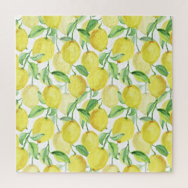 Puzzle Aquarelle juteuse : peinture citron vibrante (Vertical)