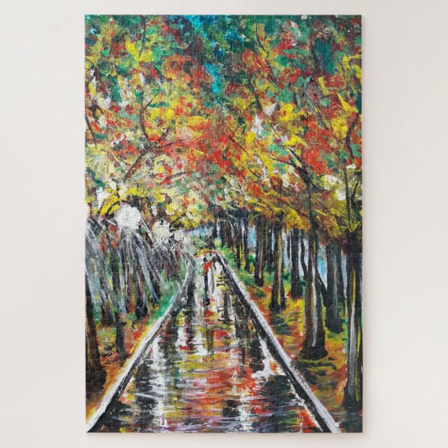 Puzzle Aquarelle - L'automne arrive - Choisir la taille (Vertical)