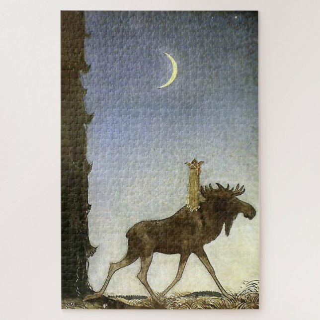 Puzzle Aquarelle « Leap the Elk » de John Bauer (Vertical)