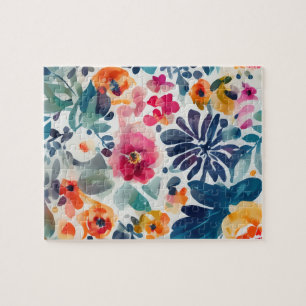 Puzzle Aquarelle Motif Floral Cute Fleurs Vintages