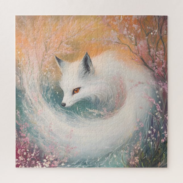 Puzzle Aquarelle Mystic Bloom Spring Fox (Vertical)