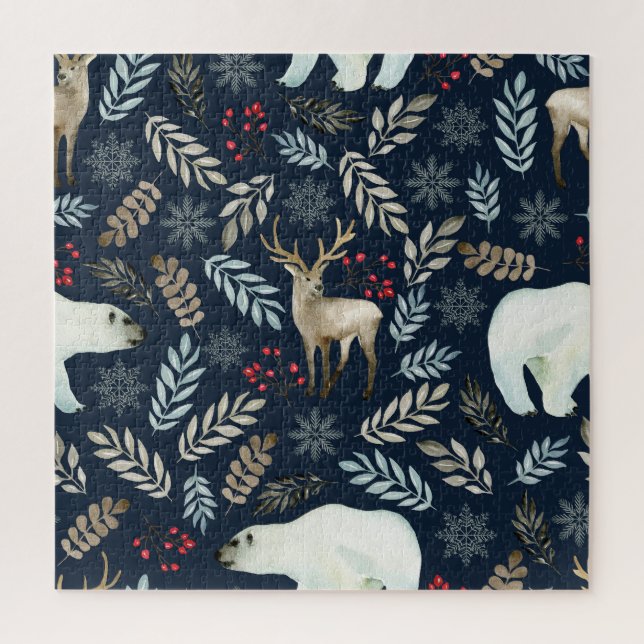 Puzzle Aquarelle Ours de Cerf Tiré (Vertical)