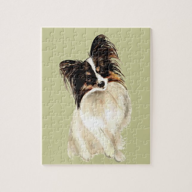 Puzzle Aquarelle Papillon Chien Animal de compagnie migno (Vertical)