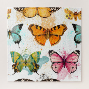 Puzzle Aquarelle Papillon Motif sans couture