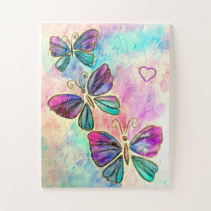 Puzzle Aquarelle - Papillons colorés