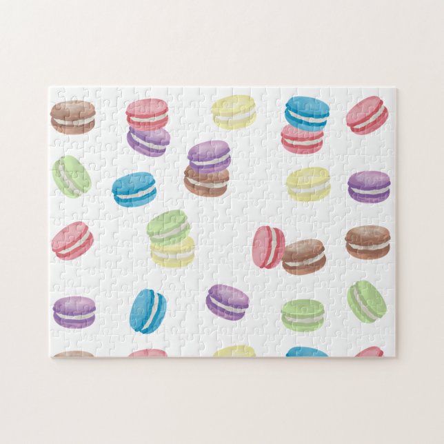 Puzzle Aquarelle Pastel colorée Macarons français (Horizontal)