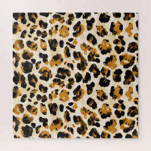 Puzzle Aquarelle peau léopard, dégradé cravate-teint.