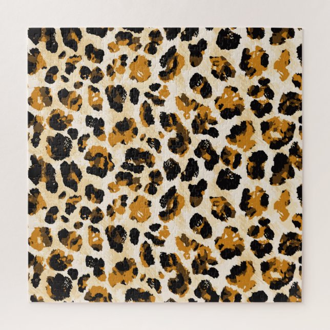 Puzzle Aquarelle peau léopard, dégradé cravate-teint. (Vertical)
