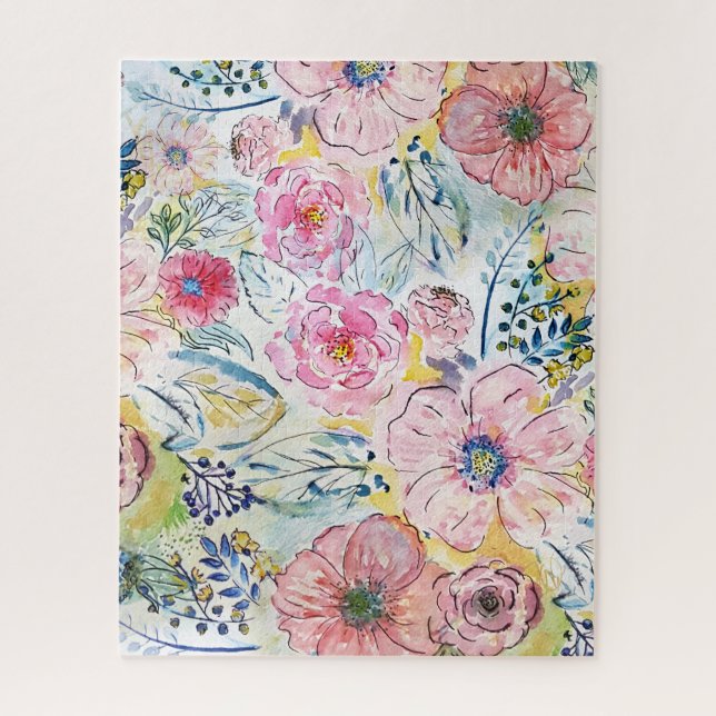 Puzzle Aquarelle peinture à la main design floral (Vertical)