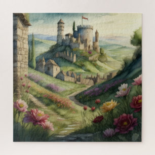 Puzzle Aquarelle Peinture de Storybook Château médiéval