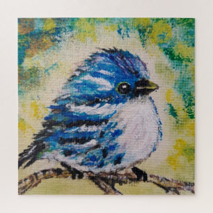 Puzzle Aquarelle - Petit Oiseau Bleu - Doux