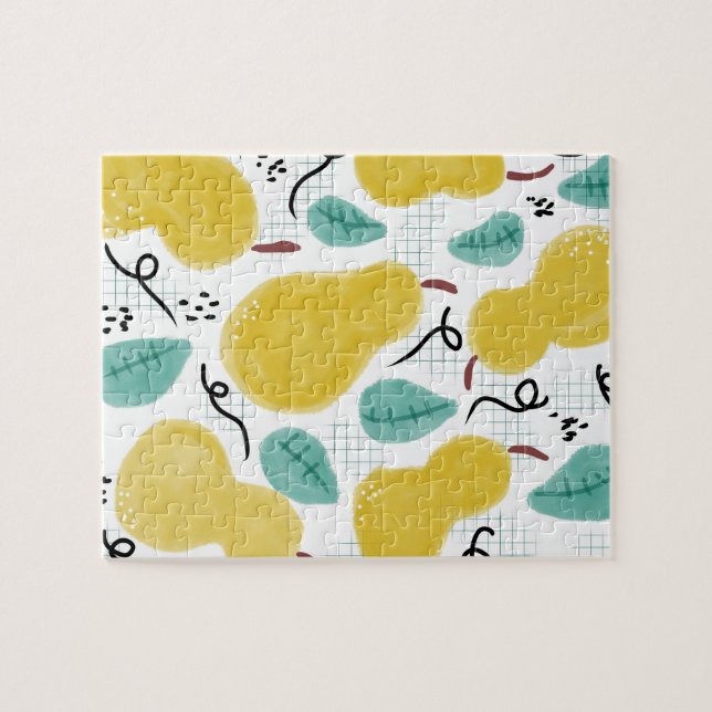 Puzzle Aquarelle Poires Verdure Abstrait (Horizontal)