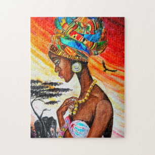 Puzzle Aquarelle - Princesse Africaine - Belle -
