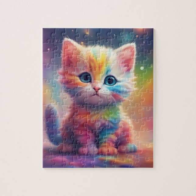 Puzzle Aquarelle Rainbow Cat (Vertical)