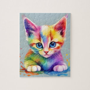 Puzzle Aquarelle Rainbow Cat