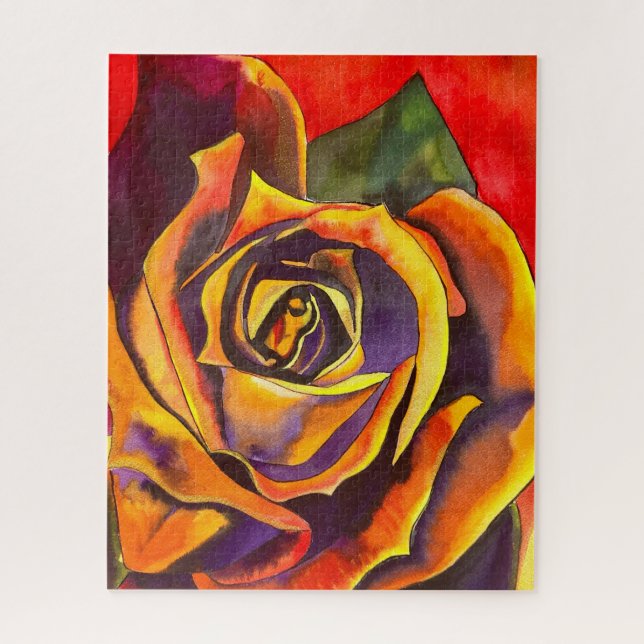 Puzzle Aquarelle Rose d'or (Vertical)