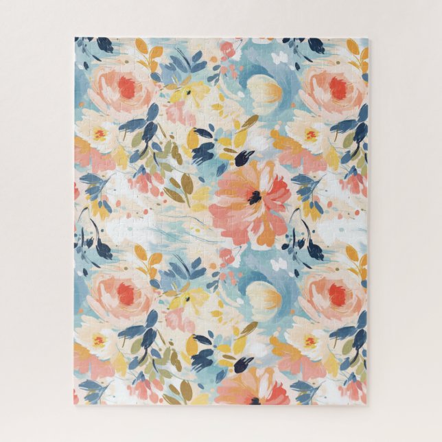 Puzzle Aquarelle rose et blanc Fleur (Vertical)