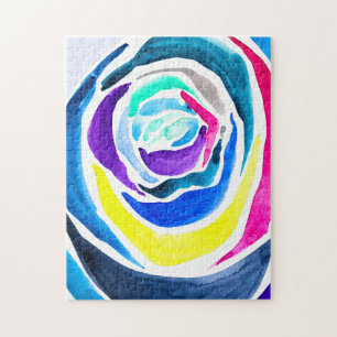 Puzzle Aquarelle rose pop art bleu