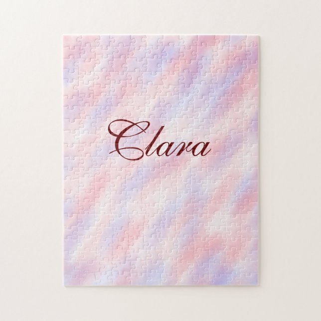 Puzzle Aquarelle rose rouge marron abstrait ajouter namep (Vertical)