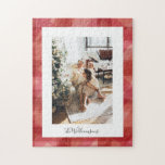 Puzzle Aquarelle rouge Plaid Russe Photo de Noël<br><div class="desc">Aquarelle rouge Plaid Russe Photo Noël Puzzle</div>