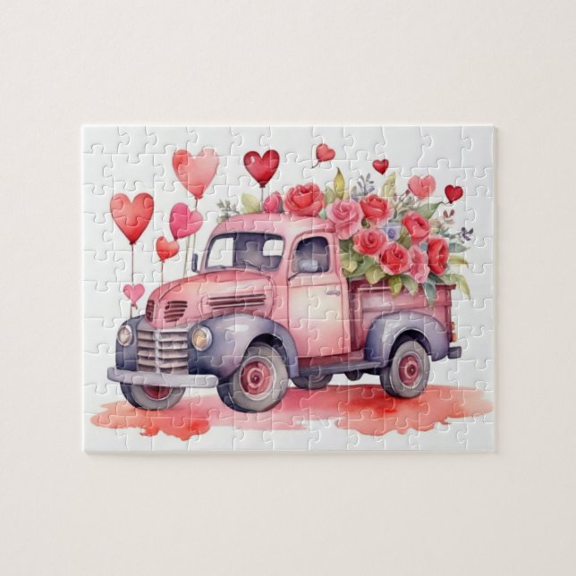 Puzzle Aquarelle Saint-Valentin (Horizontal)