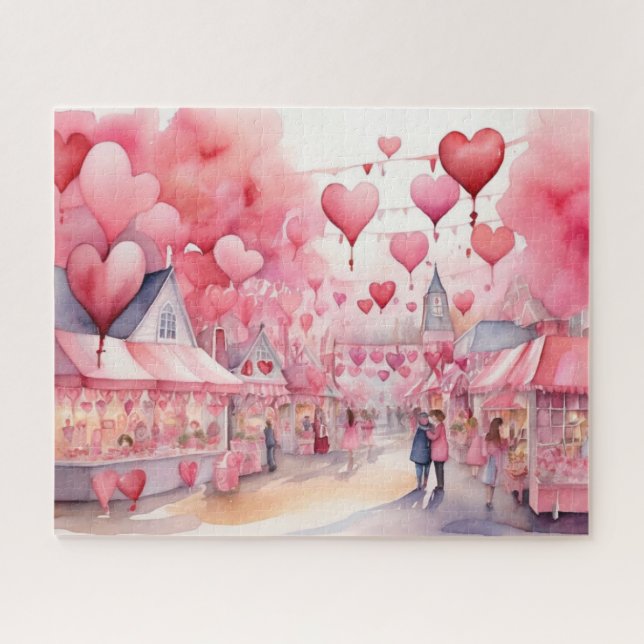 Puzzle Aquarelle Saint-Valentin (Horizontal)
