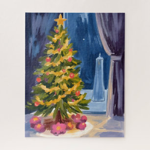 Puzzle Aquarelle sous l'arbre de Noël