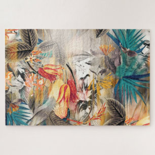 Puzzle Aquarelle tropicale exotique moderne Florale