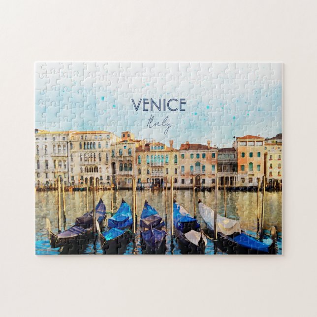 Puzzle Aquarelle VENEZIA VENICE - Italie souvenir de voya (Horizontal)