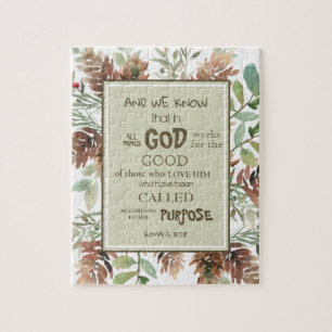 Puzzle Aquarelle Verdure Bible Verse
