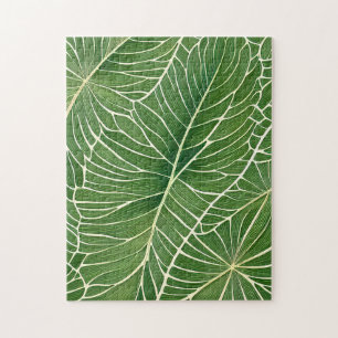 Puzzle Aquarelle Vert Feuilles tropicaux