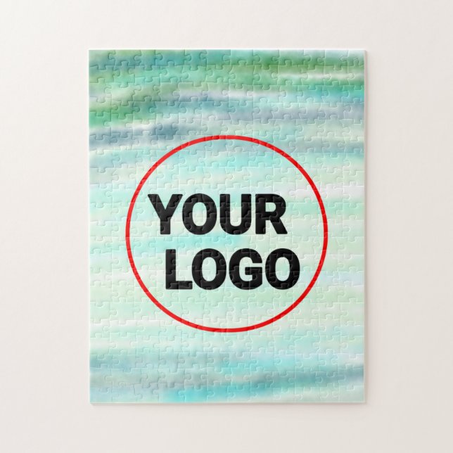Puzzle Aquarelle verte simple abstrait ajouter le logo te (Vertical)