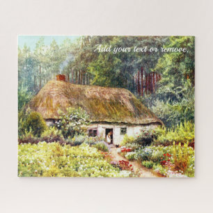 Puzzle Aquarelle victorienne du chalet et jardin anglais,