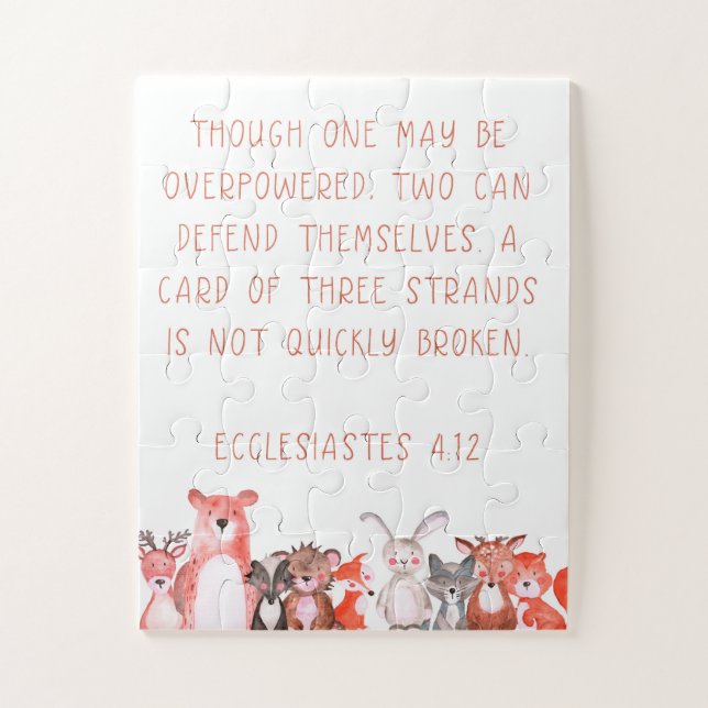 Puzzle Aquarelle Woodland Baby Animal Nursery Art Poster (Vertical)