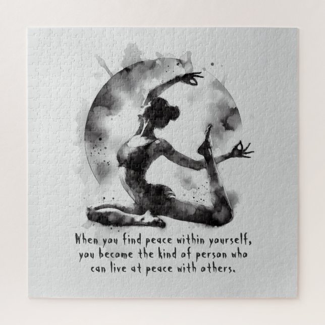 Puzzle Aquarelle Yoga Reiki Pose King Pigeon à une jambe (Vertical)