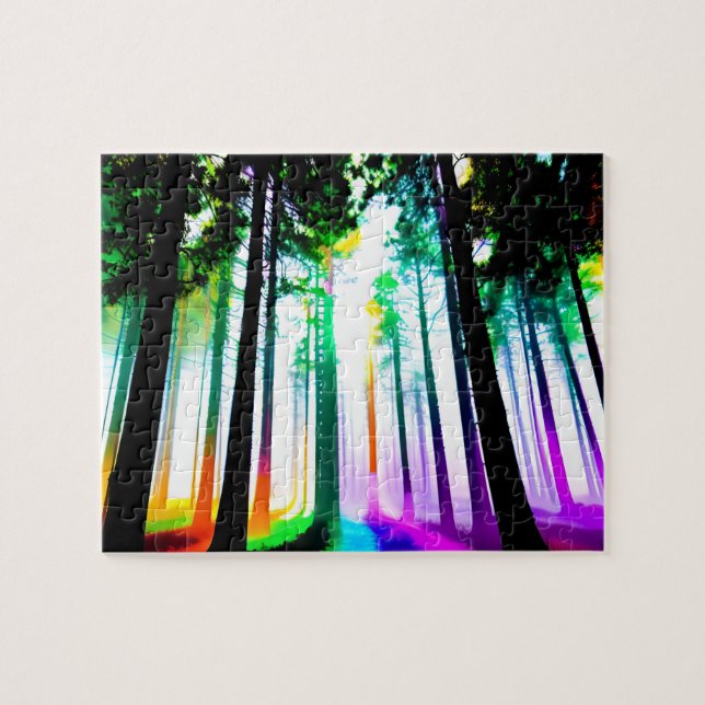 Puzzle Aquarelles Rainbow et Sunshine Forest (Horizontal)
