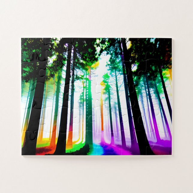 Puzzle Aquarelles Rainbow Forest pour enfants (Horizontal)