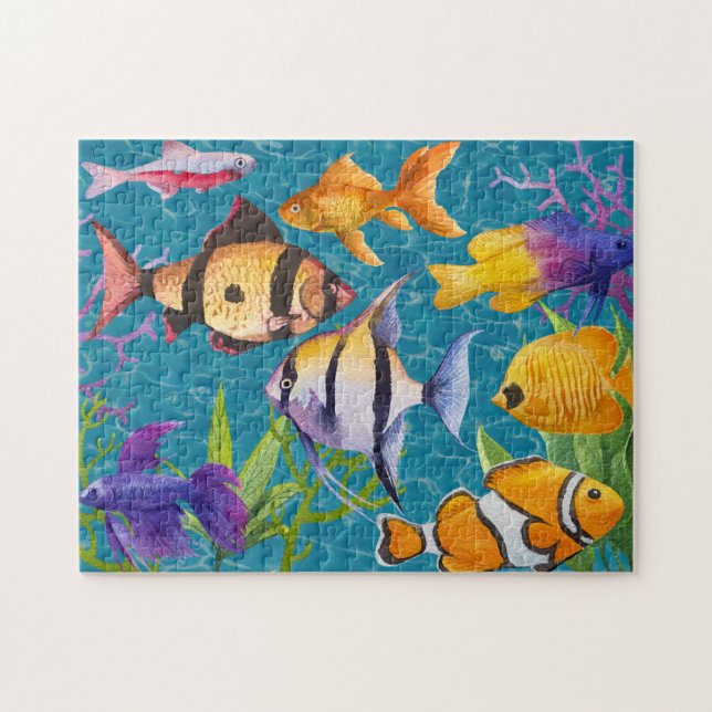 Puzzle Aquarium tropical coloré Poisson (Horizontal)