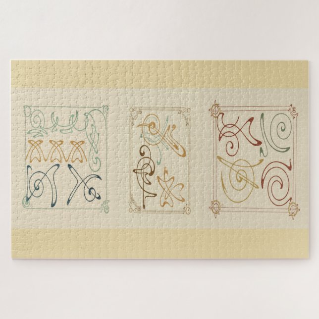 Puzzle Arabesque Élégance – Dessin Abstrait par Mucha (Horizontal)