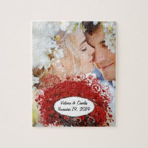 Puzzle Arbre à feuilles de coeur rouge