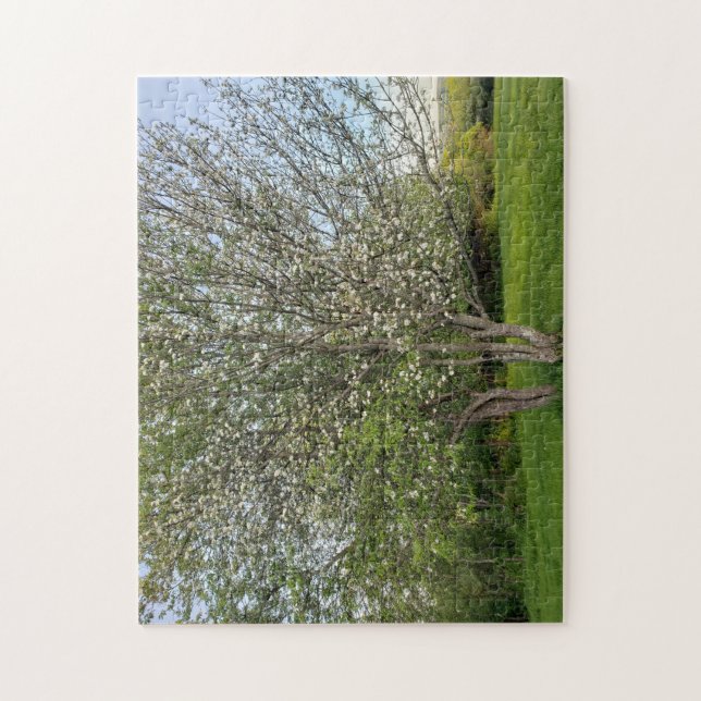 Puzzle arbre à fleurs de pomme double (Vertical)
